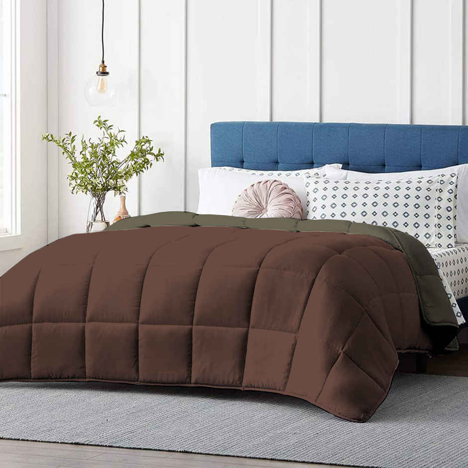Elegant Weavers Reversible Double Bed Comforter - Brown